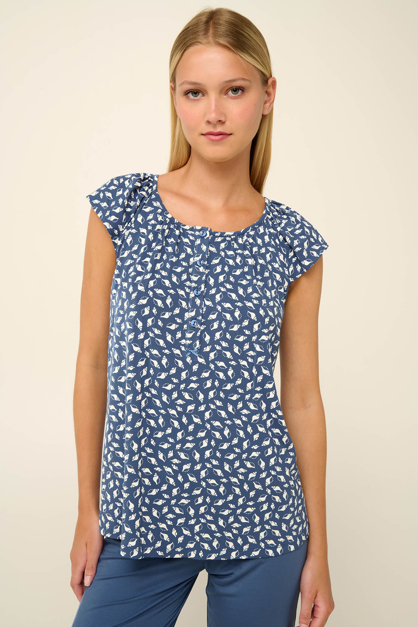 3_0504295797 Γυναικεία Πυτζάμα Micromodal με Σούρες και Πατιλέτα