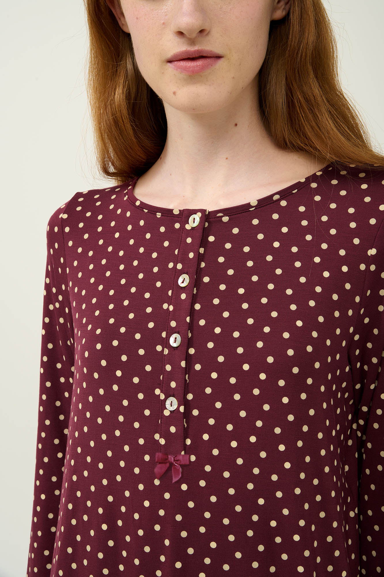 Γυναικεία Πουά Πυτζάμα Micromodal με Πατιλέτα