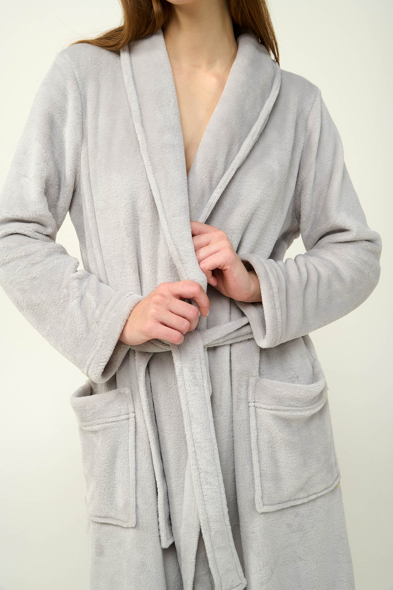 3_0548119660 Γυναικεία Σταυρωτή Ρόμπα Fleece