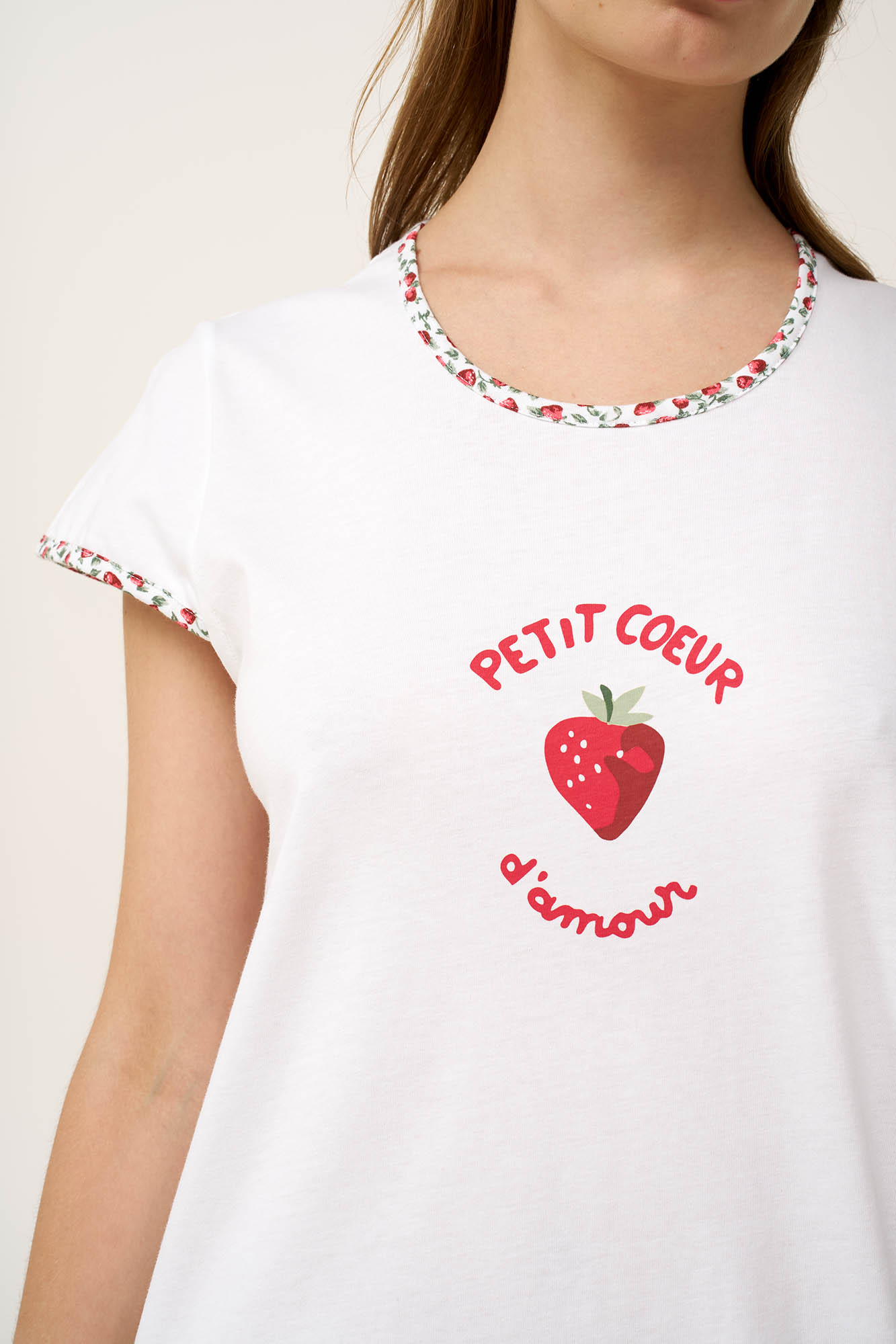 Βαμβακερό Νυχτικό Με Φράουλες