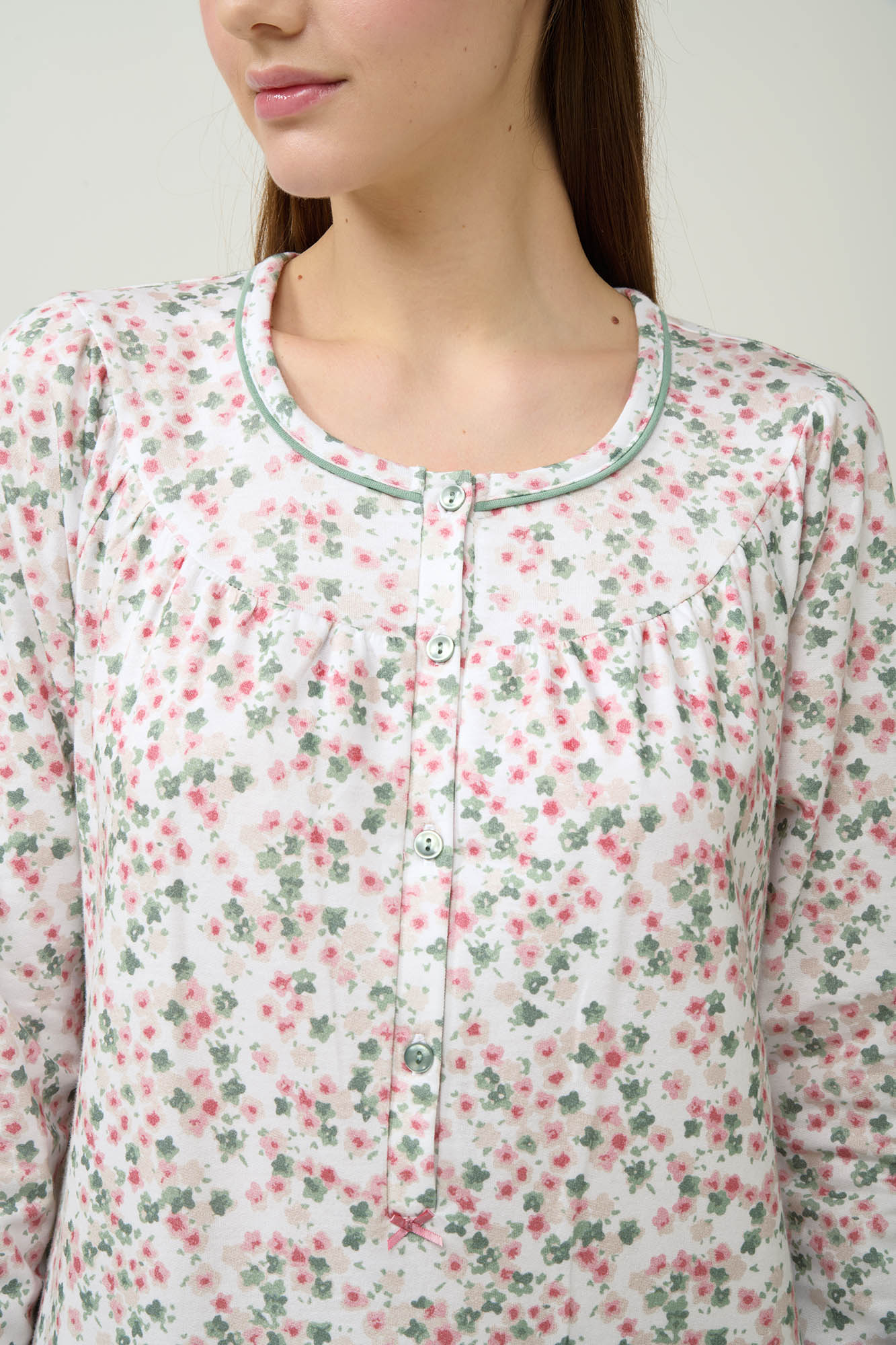 Γυναικείο Φούτερ Νυχτικό με Κουμπιά