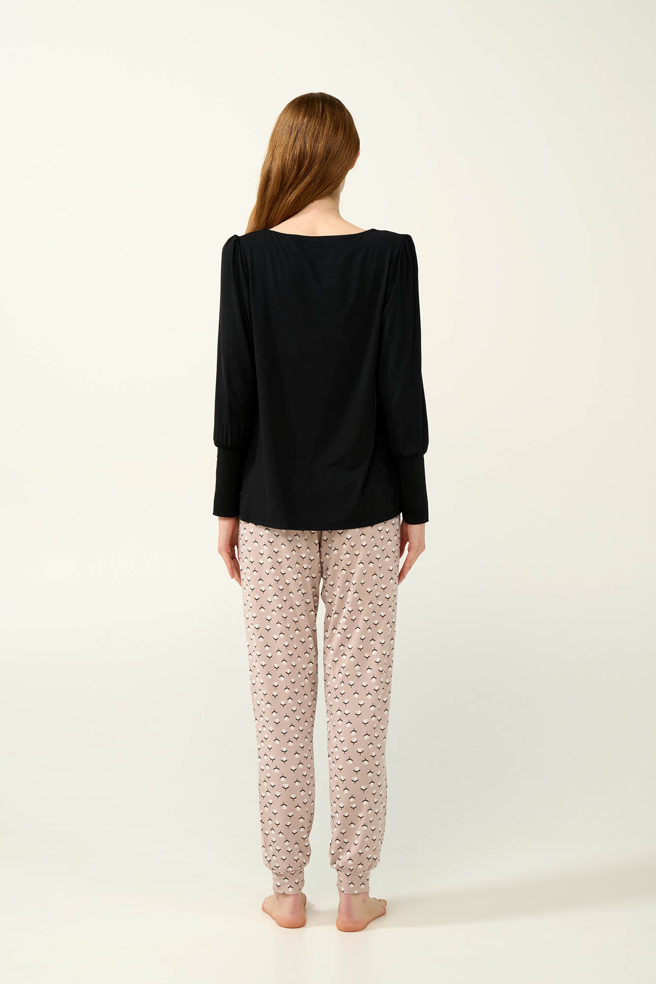 Φλοράλ Γυναικεία Πυτζάμα Micromodal με Μανσέτες