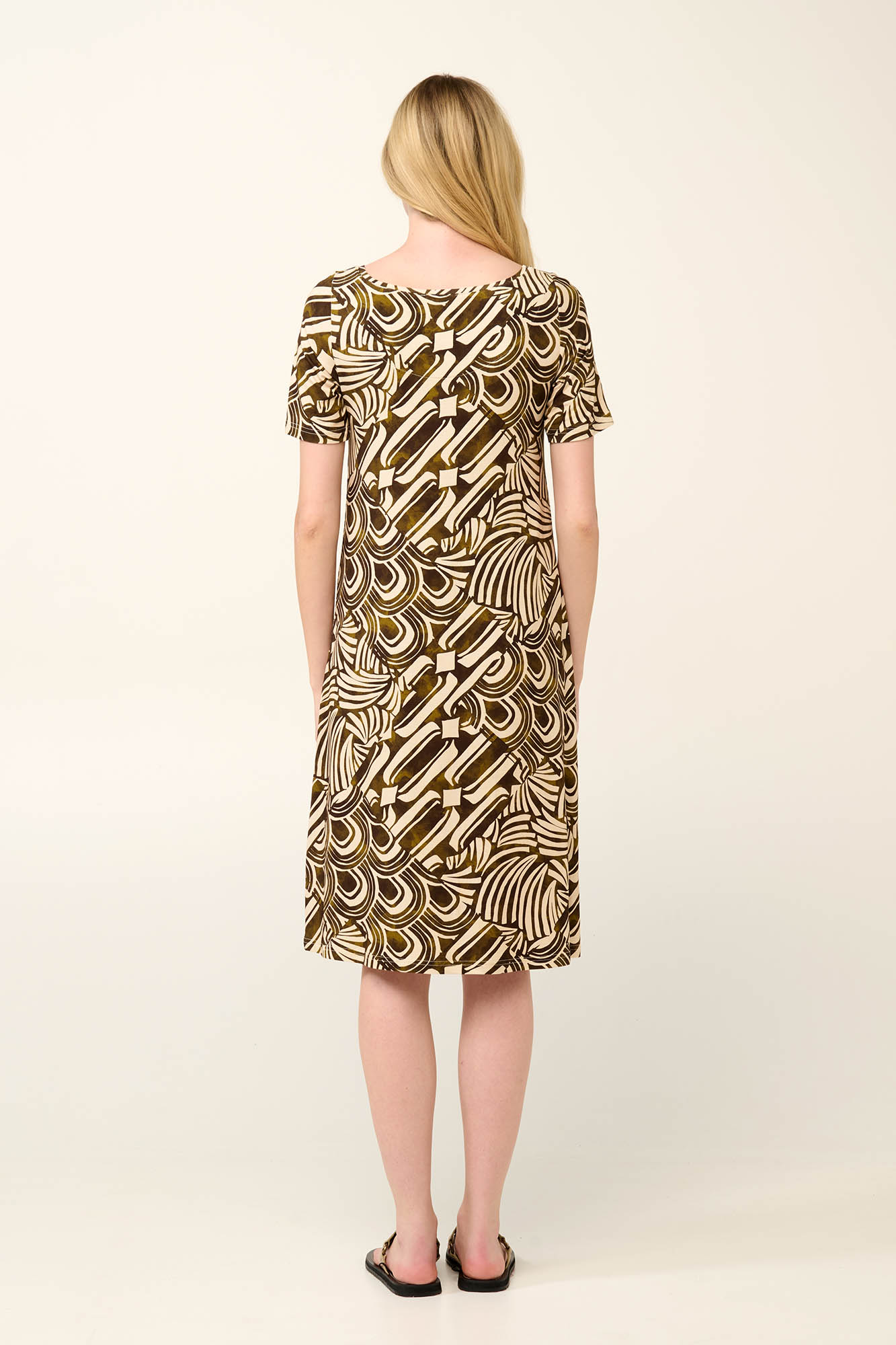 3_0581573838 Καλοκαιρινό Φόρεμα Viscose με Μαροκέν Patchwork Μοτίβο