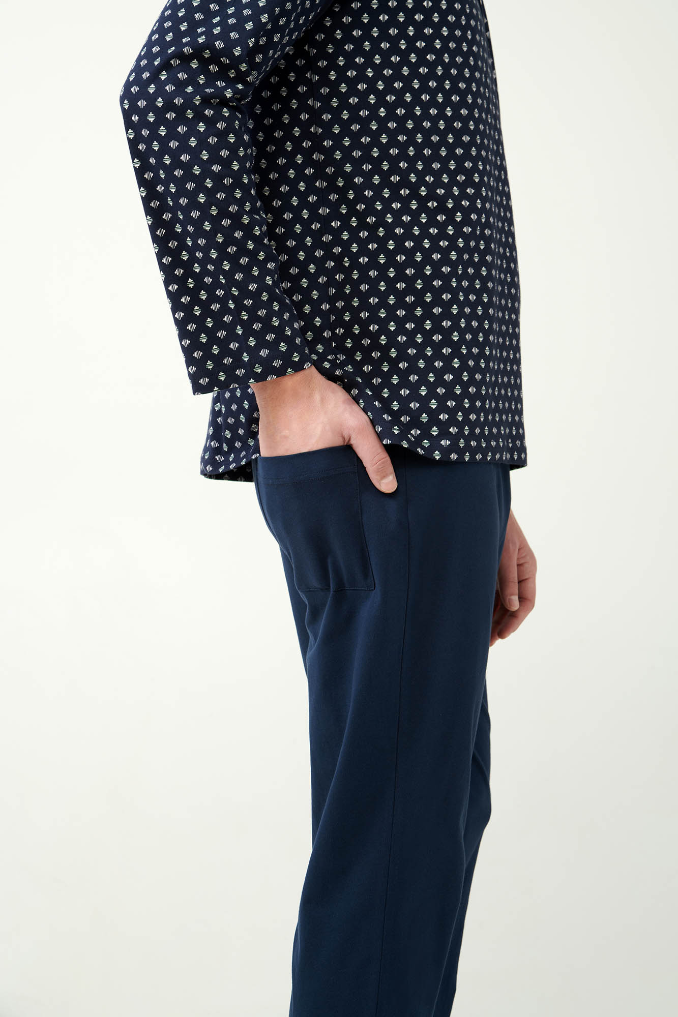 3_0582909568 Πυτζάμα S. Jersey με Γεωμετρικό Μοτίβο Ρόμβων