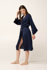 Σταυρωτή Σατεν Γυναικεία Ρόμπα - Image 3