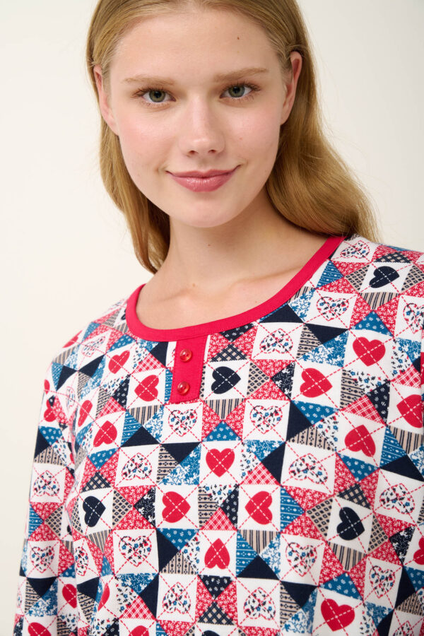 Βαμβακερές Γυναικείες Πυτζάμες με Καρδιές