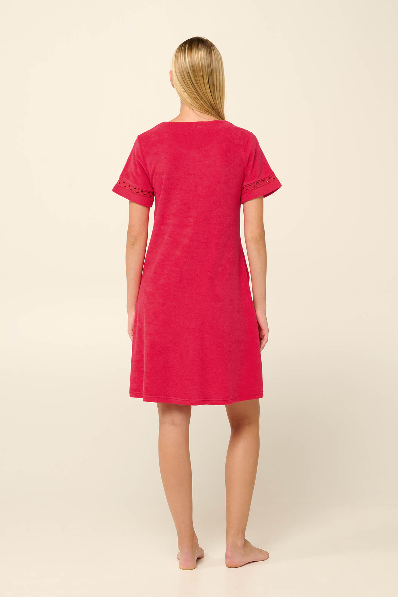 Μονόχρωμο Frottee Φόρεμα Θαλάσσης με Φερμουάρ