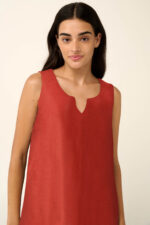 Μονόχρωμο Αμάνικο Καλοκαιρινό Φόρεμα - Image 3