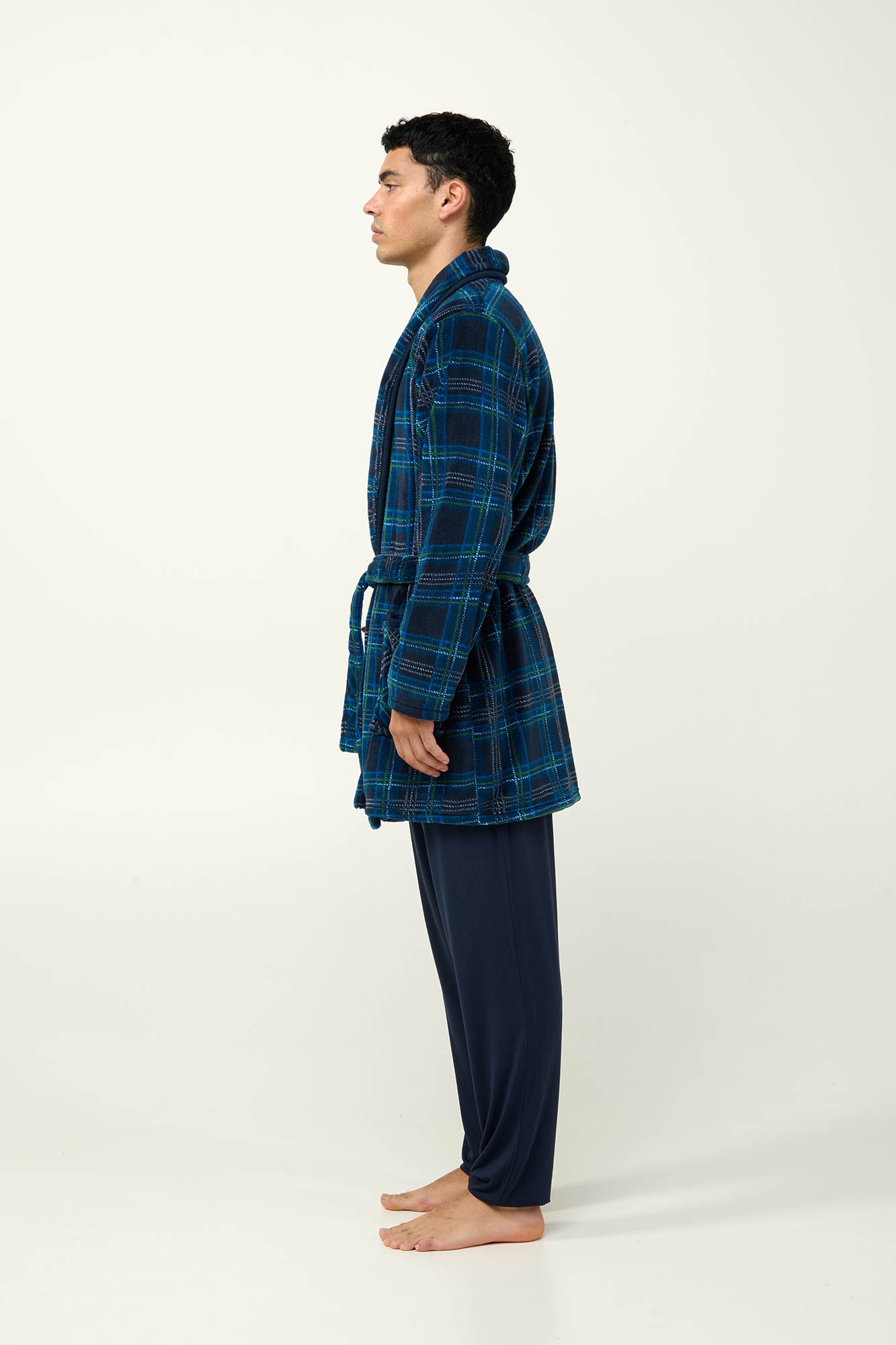 Ανδρική Σταυρωτή Καρό Ρόμπα