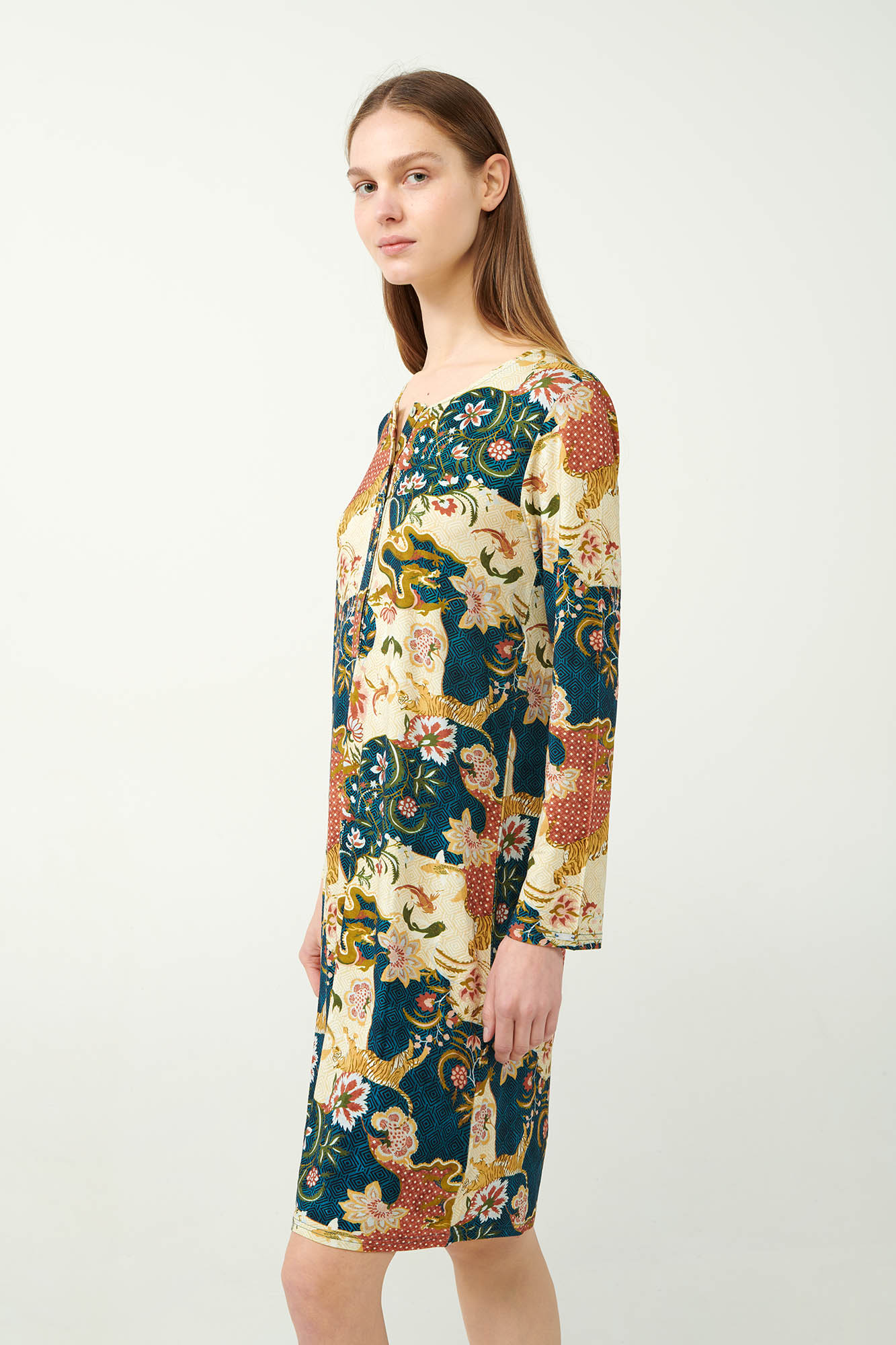 3_0669896828 Ιαπωνικό Φλοράλ Νυχτικό με Πατιλέτα