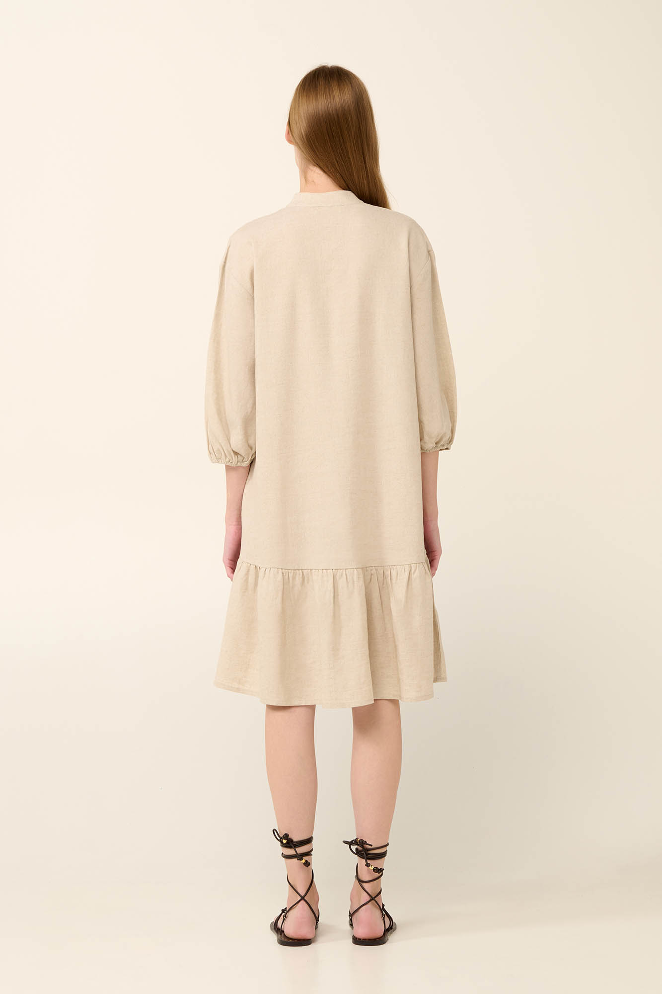 Μονόχρωμο Καλοκαιρινό Φόρεμα με Κουμπιά