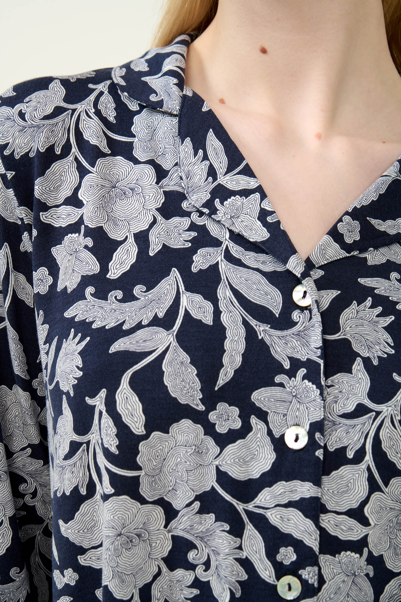 Φλοράλ Γυναικεία Κουμπωτή Πυτζάμα Micromodal