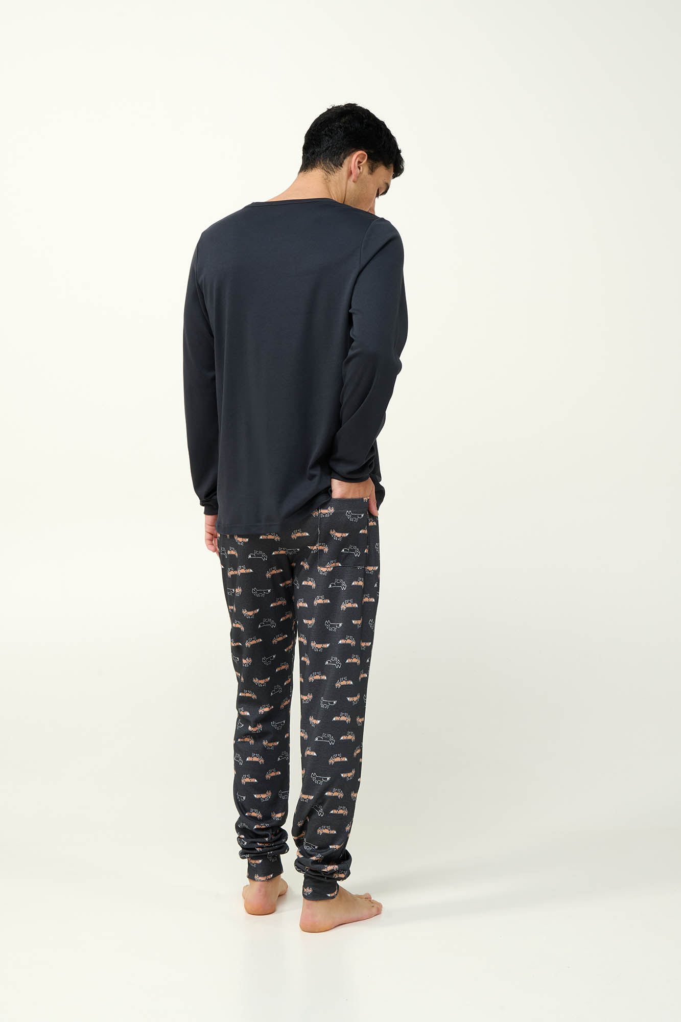 Ανδρική Βαμβακερή Πυτζάμα με Μανσέτες