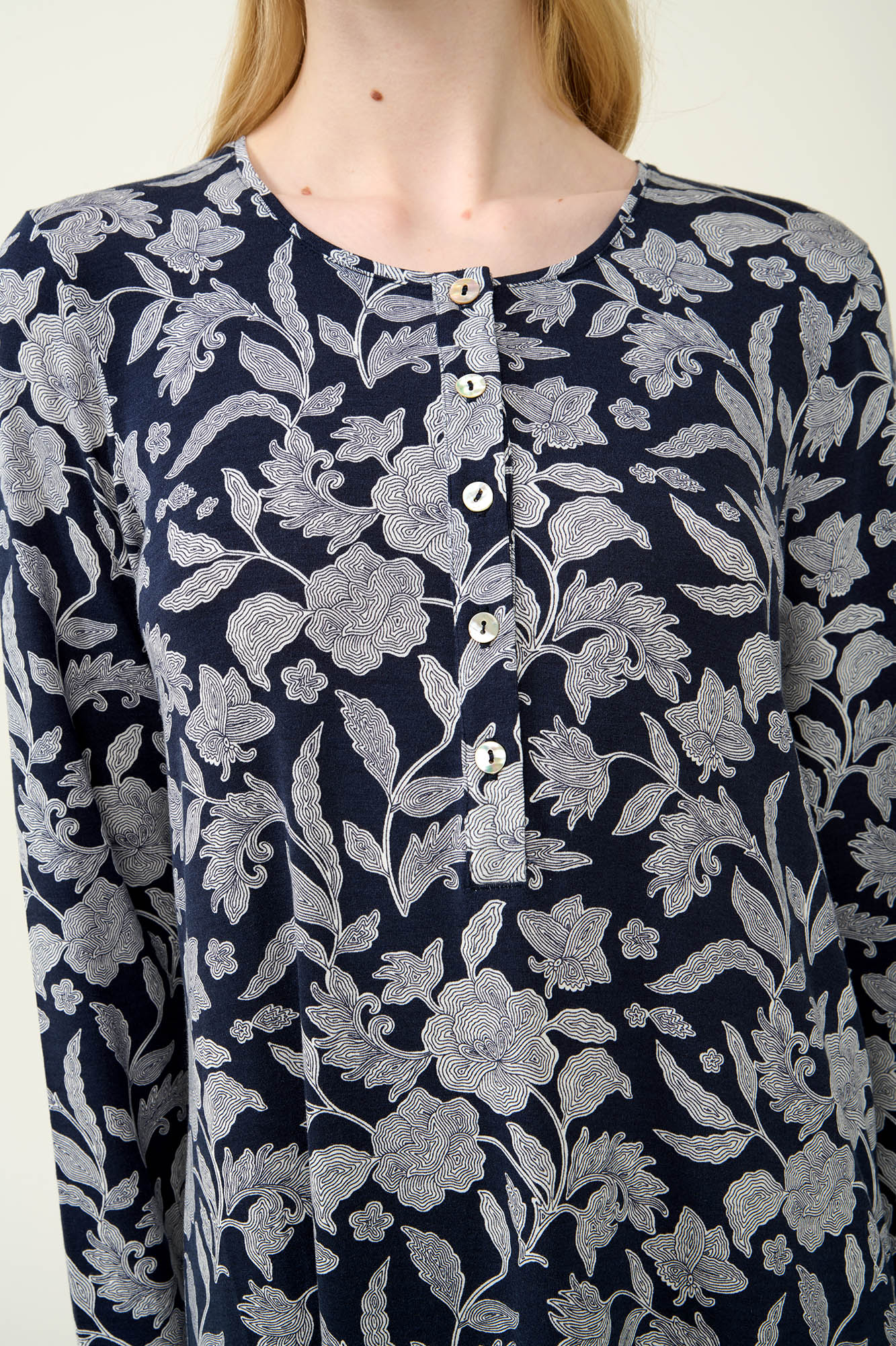 Micromodal Φλοράλ Νυχτικό με Πατιλέτα