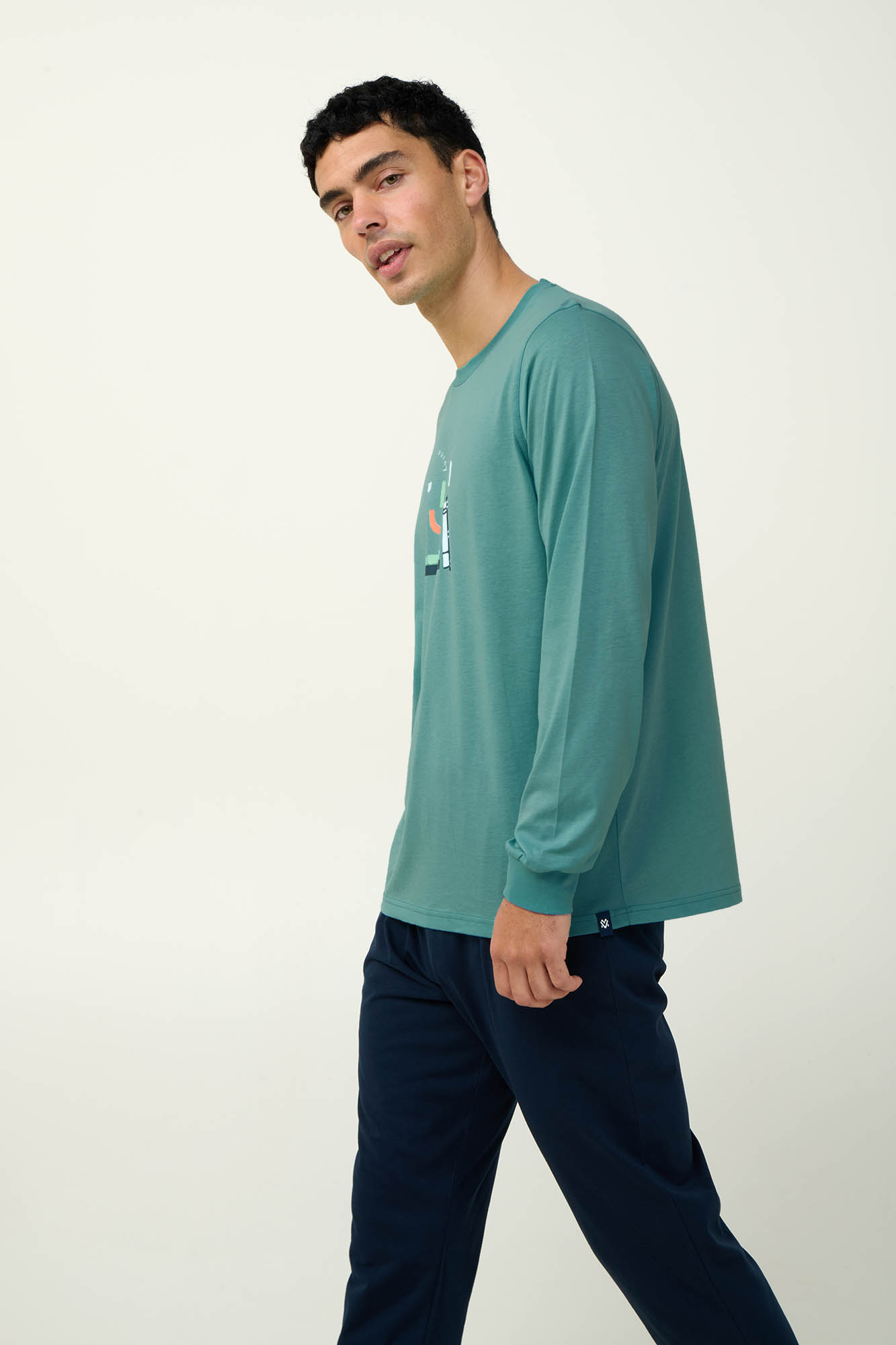 Ανδρική Βαμβακερή Πυτζάμα με Μανσέτες