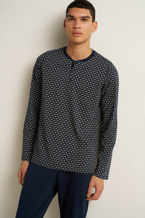 Ανδρική Βαμβακερή Πυζάμα με Πατιλέτα