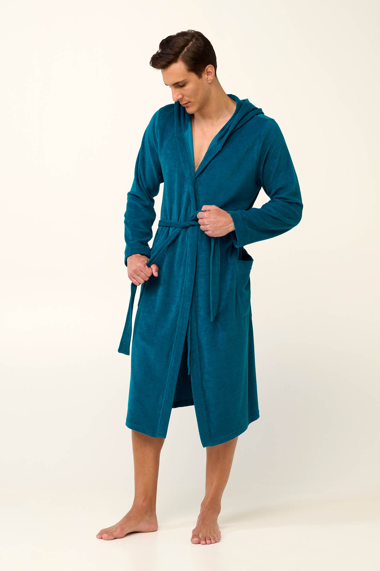 Μονόχρωμή Frottee Ανδρική Ρόμπα