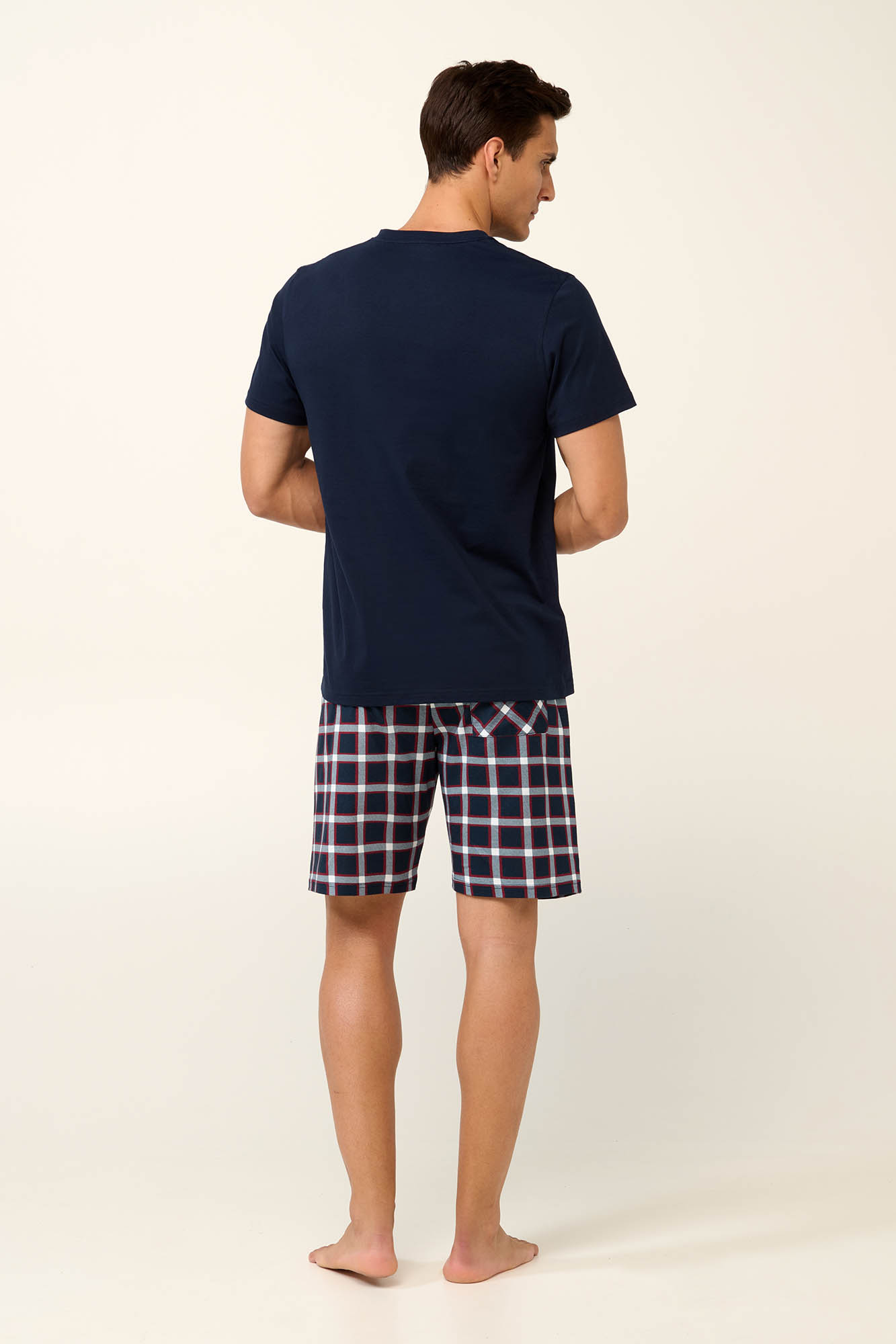 3_0949538270 Βαμβακερή Ανδρική Πυτζάμα με V Λαιμόκοψη