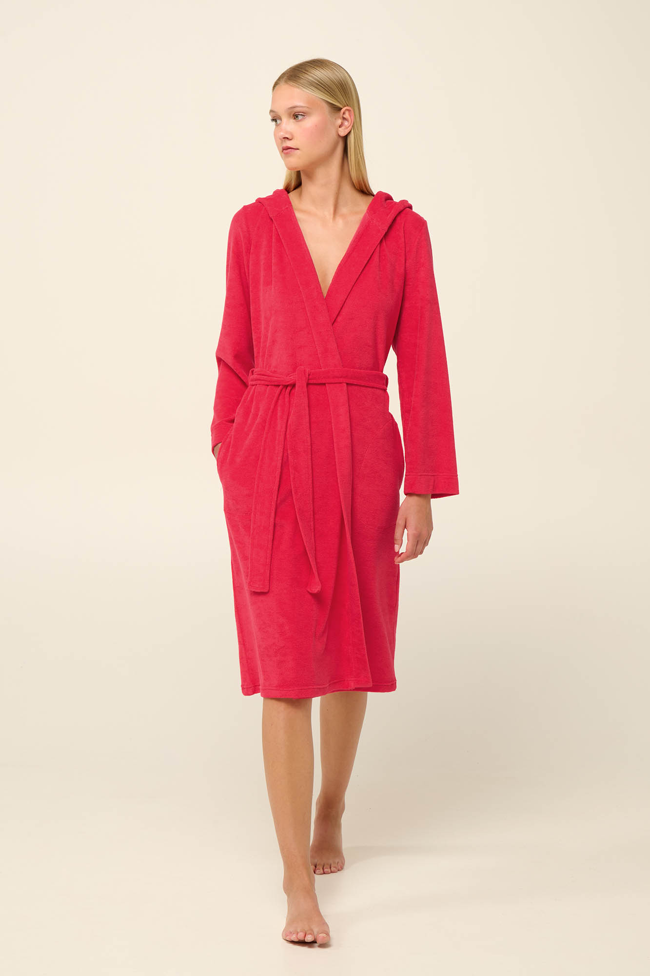 Μονόχρωμη Frottee Γυναικεία Ρόμπα