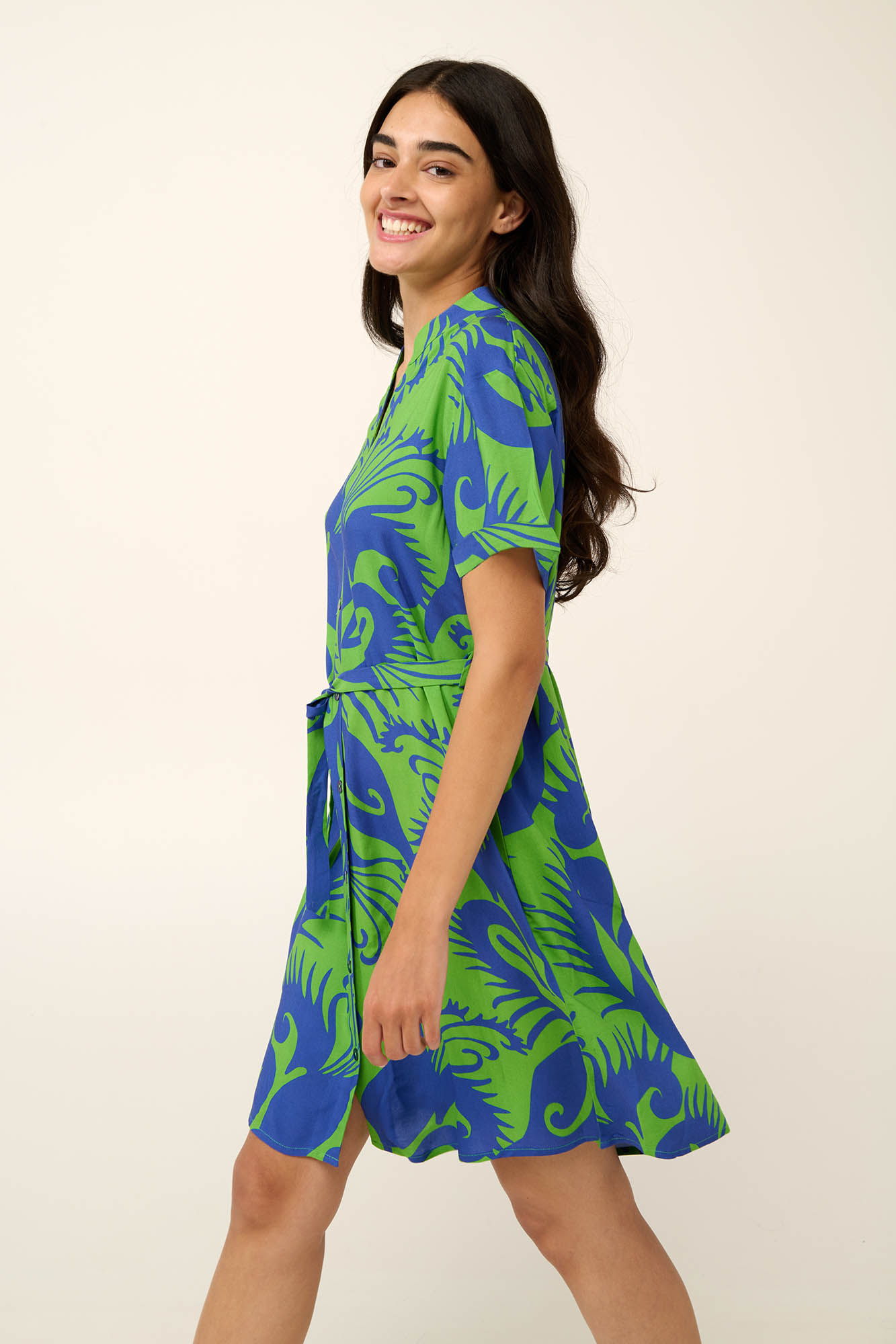 Καλοκαιρινό Κουμπωτό Φόρεμα από Ποπλίνα