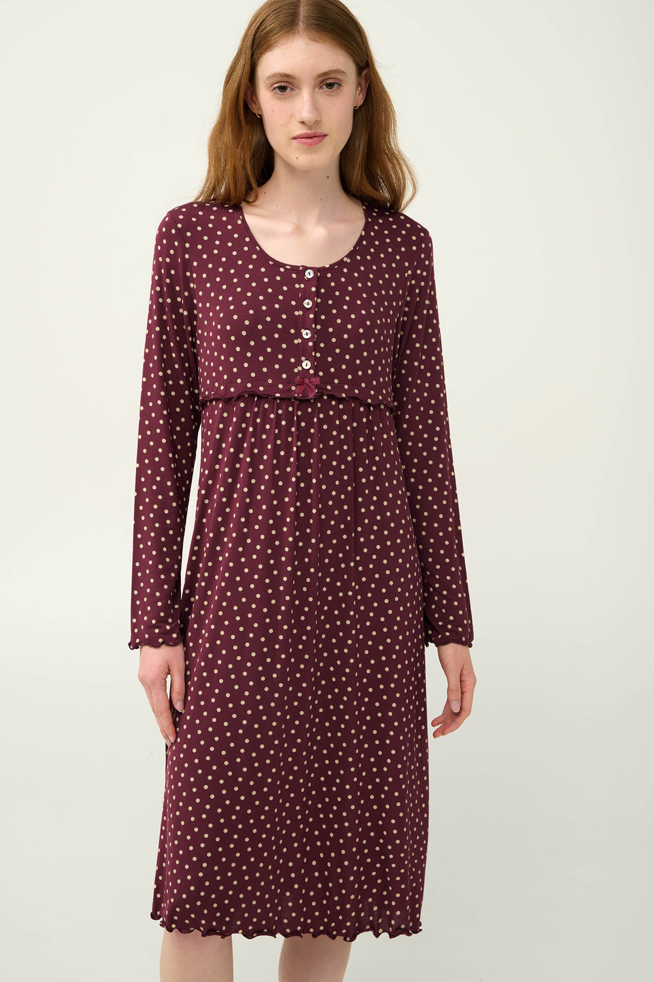 Micromodal Πουά Νυχτικό Εγκυμοσύνης και Θηλασμού