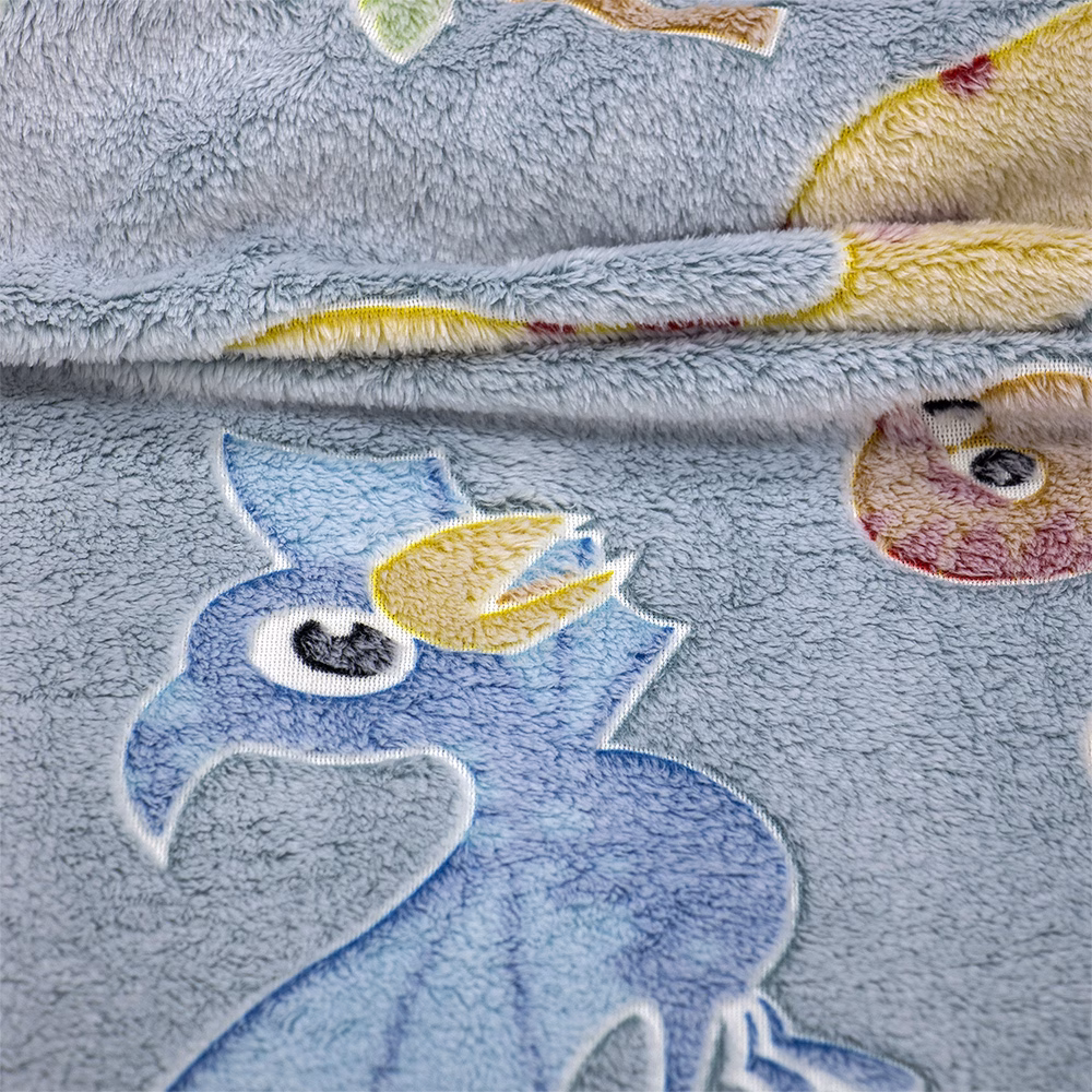 4300001062-c LINO ΚΟΥΒΕΡΤΑ FLEECE ΦΩΣΦΟΡΙΖΕ VOLCANO GREY-CIEL 110X150