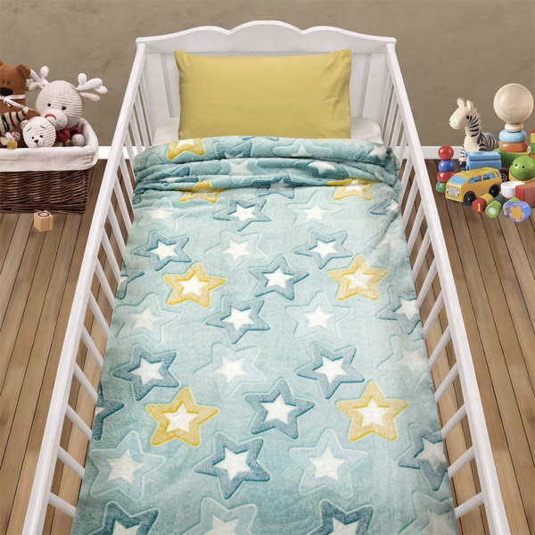 4300001064-a LINO ΚΟΥΒΕΡΤΑ FLEECE ΦΩΣΦΟΡΙΖΕ STER MINT 110X150