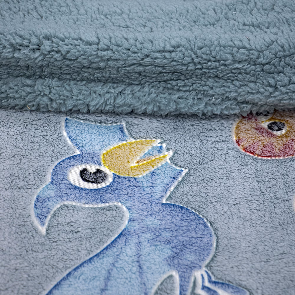 LINO ΚΟΥΒΕΡΤΑ FLEECE SHERPA ΦΩΣΦΟΡΙΖΕ VOLCANO GREY-CIEL 110X150