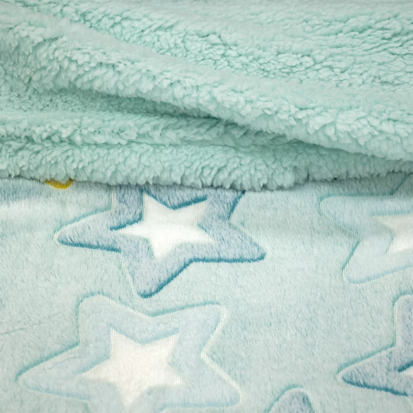 LINO ΚΟΥΒΕΡΤΑ FLEECE SHERPA ΦΩΣΦΟΡΙΖΕ STER MINT 110X150