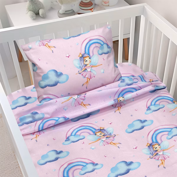 LINO BEBE ΣΕΤ ΣΕΝΤΟΝΙΑ ENHANCED RAINBOW PINK 120X180