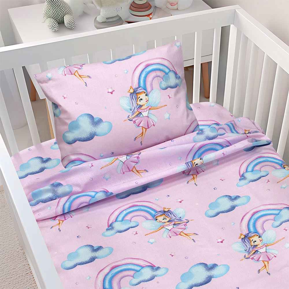 LINO BEBE ΣΕΤ ΣΕΝΤΟΝΙΑ ENHANCED RAINBOW PINK 120X180