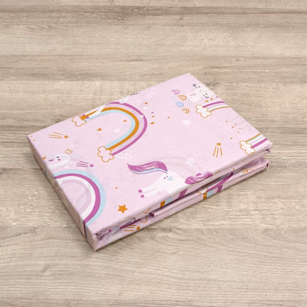 4500001158-b LINO BEBE ΣΕΤ ΣΕΝΤΟΝΙΑ RAINBOW GALLOP PINK 120X180