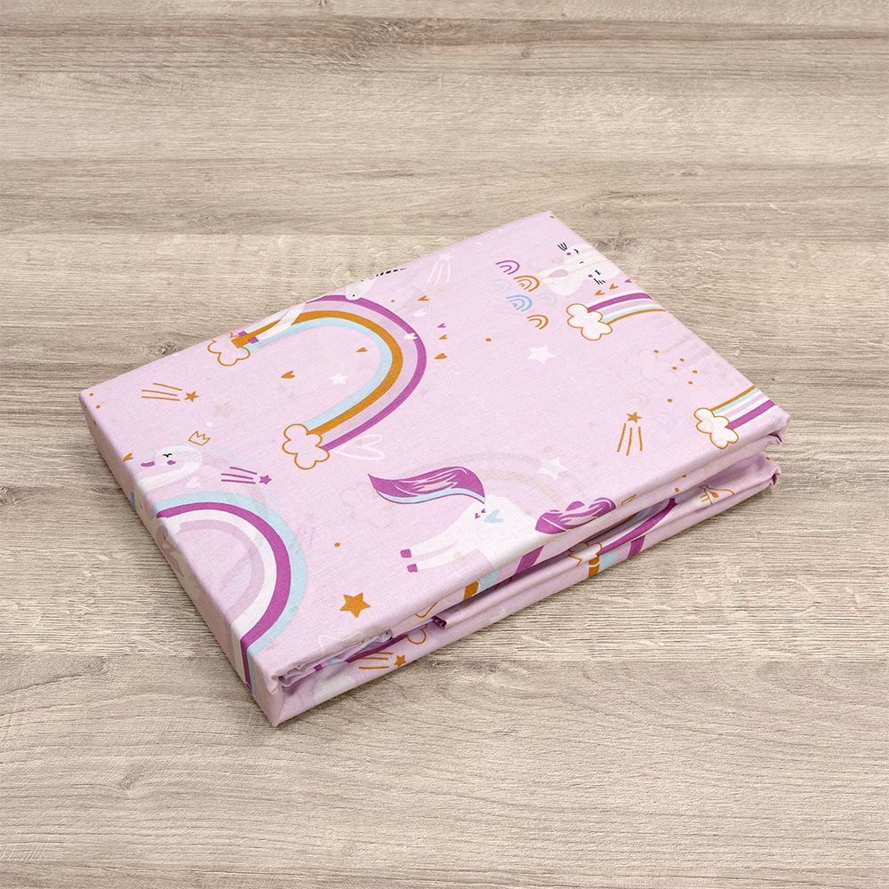 4500001158-b LINO BEBE ΣΕΤ ΣΕΝΤΟΝΙΑ RAINBOW GALLOP PINK 120X180