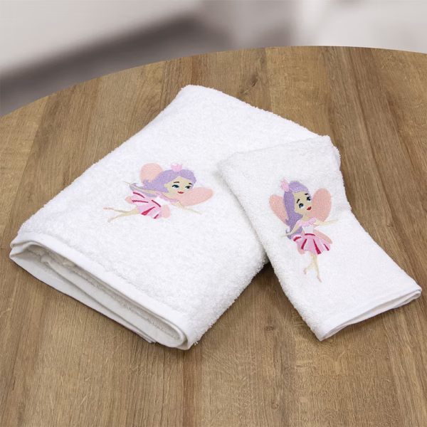 LINO Σετ Πετσέτες Παιδικές 2 τμχ (50x90,70x140) Hada Λευκό