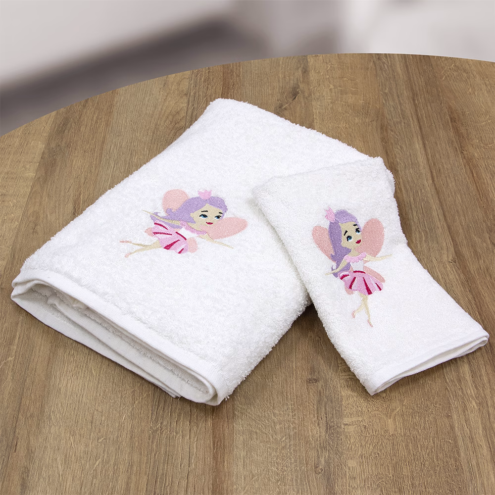 LINO Σετ Πετσέτες Παιδικές 2 τμχ (50x90,70x140) Hada Λευκό