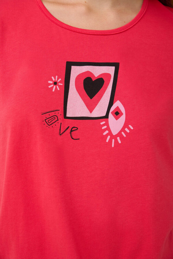 Βαμβακερές Γυναικείες Πυτζάμες με Τύπωμα Καρδιές