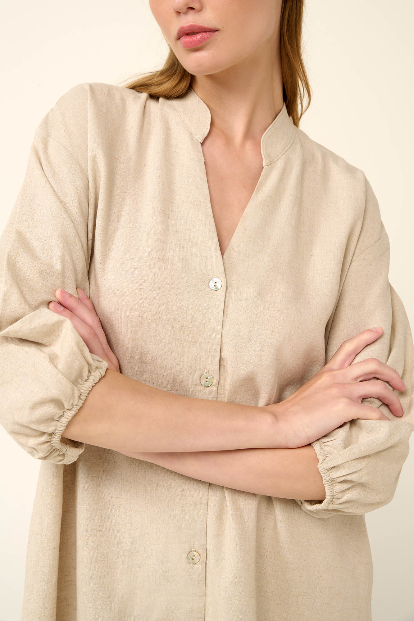 Μονόχρωμο Καλοκαιρινό Φόρεμα με Κουμπιά