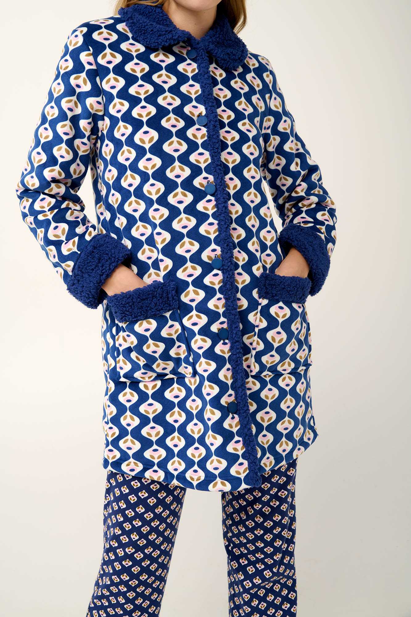 Γυναικεία Ρόμπα Fleece με Κουμπιά