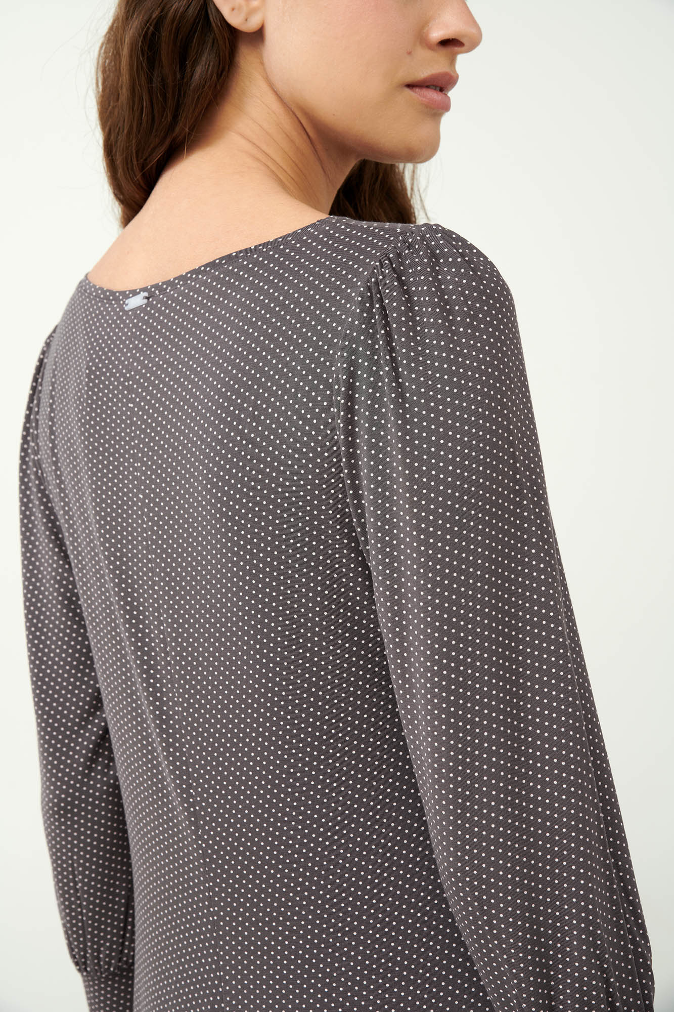 4_0167254326 Micromodal Πουά Νυχτικό με Μανσέτες