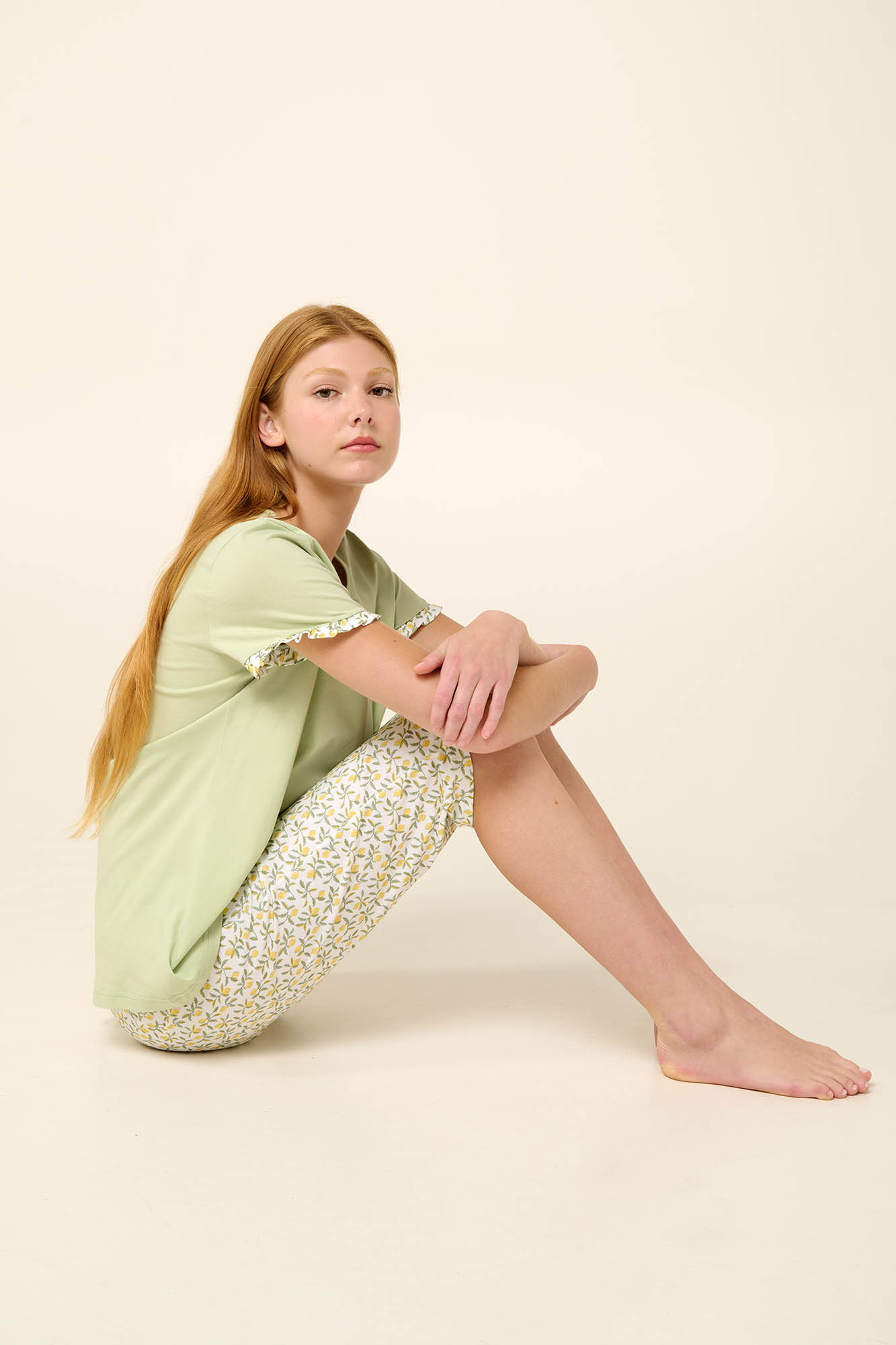 4_0199142916 Βαμβακερή Γυναικεία Πυτζάμα με Σούρες