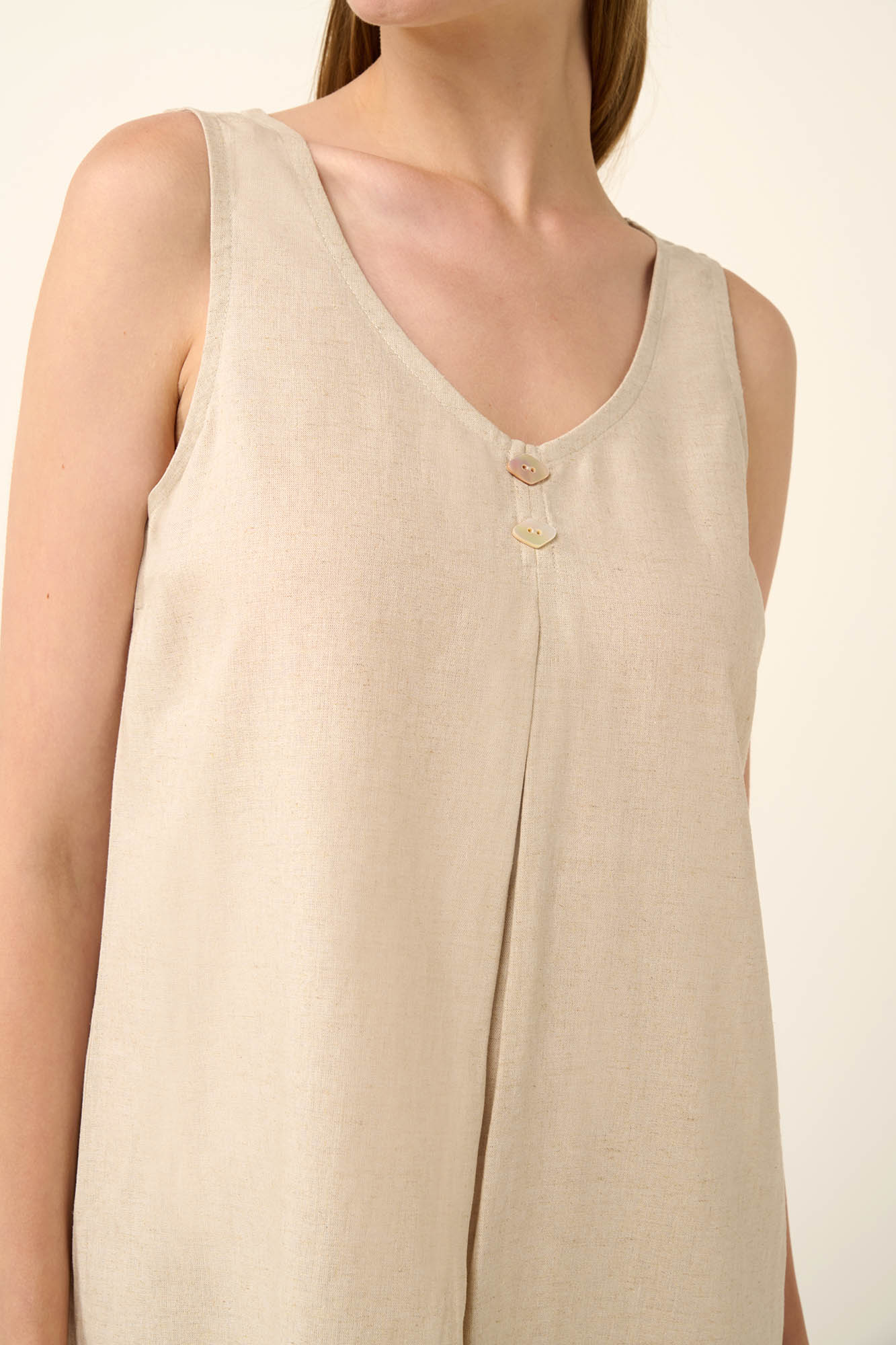 4_0248503244 Αμάνικο Καλοκαιρινό Φόρεμα με Πιέτα