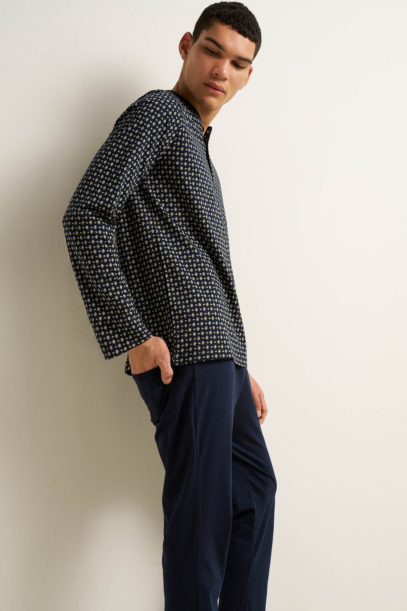 Ανδρική Βαμβακερή Πυζάμα με Πατιλέτα