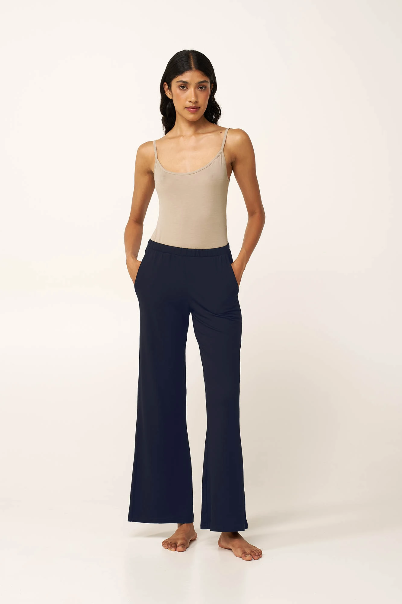 Γυναικείο παντελόνι με φαρδιά πόδια από βισκόζη