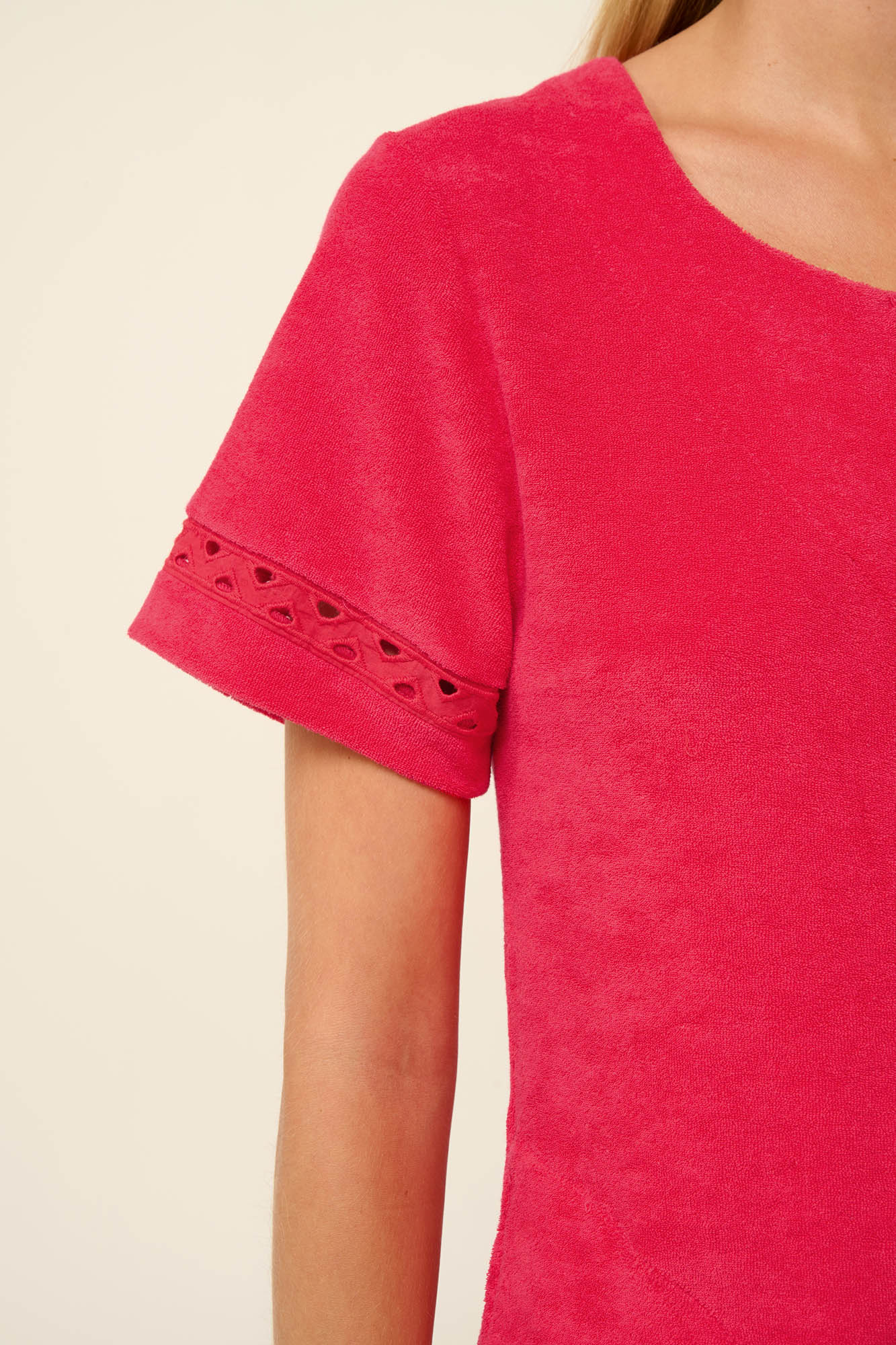 Μονόχρωμο Frottee Φόρεμα Θαλάσσης με Φερμουάρ