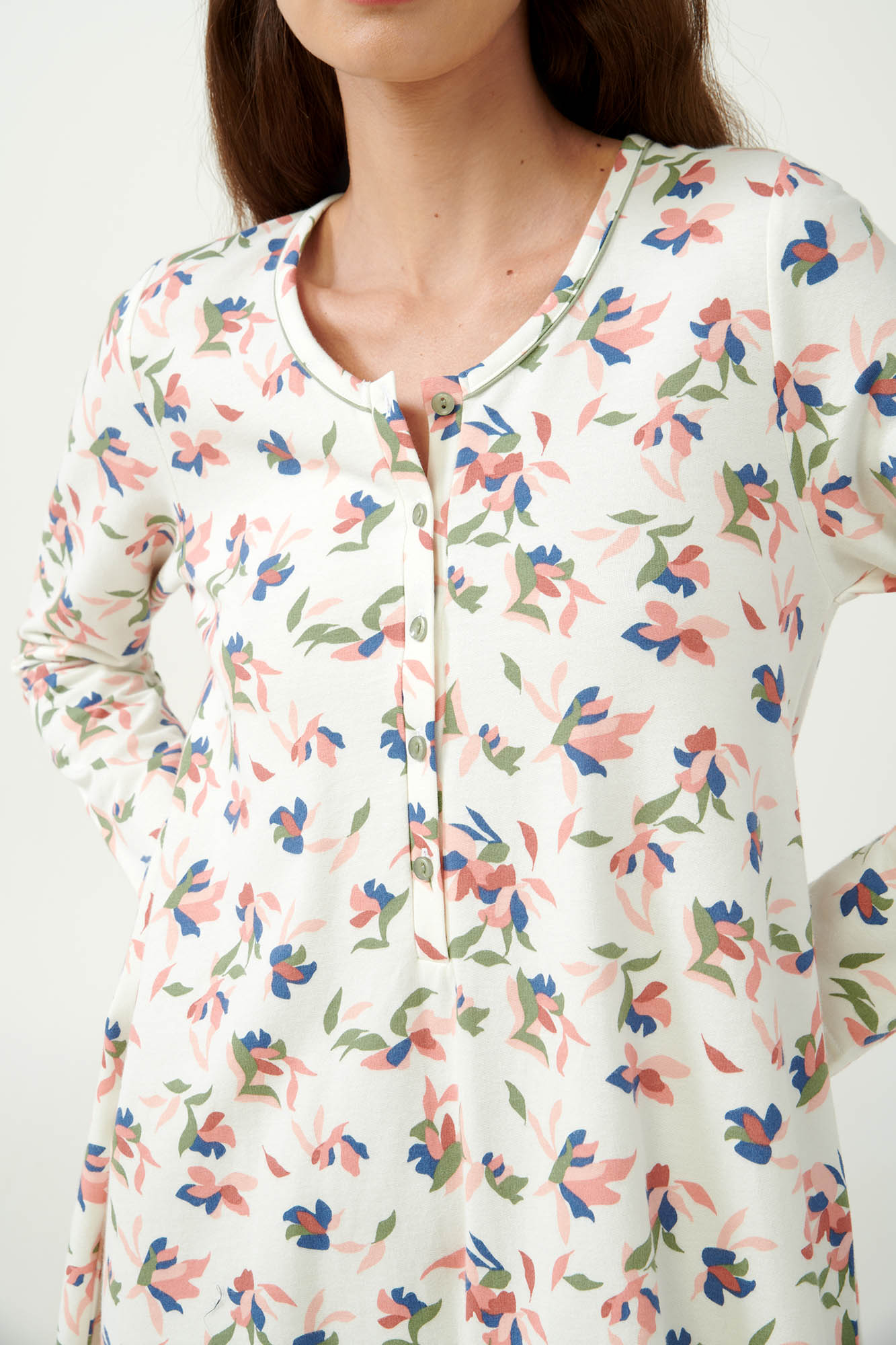 4_0382218878 Φούτερ Νυχτικό Εγκυμοσύνης και Θηλασμού