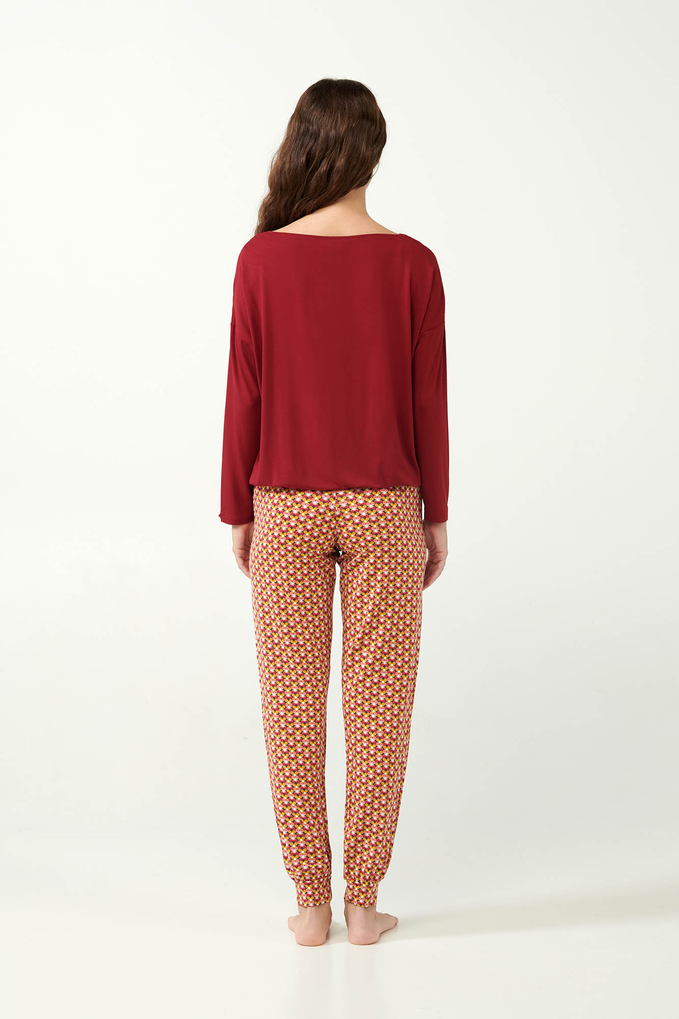 4_0387749966 Πυτζάμα Micromodal με Μονόχρωμο Τοπ