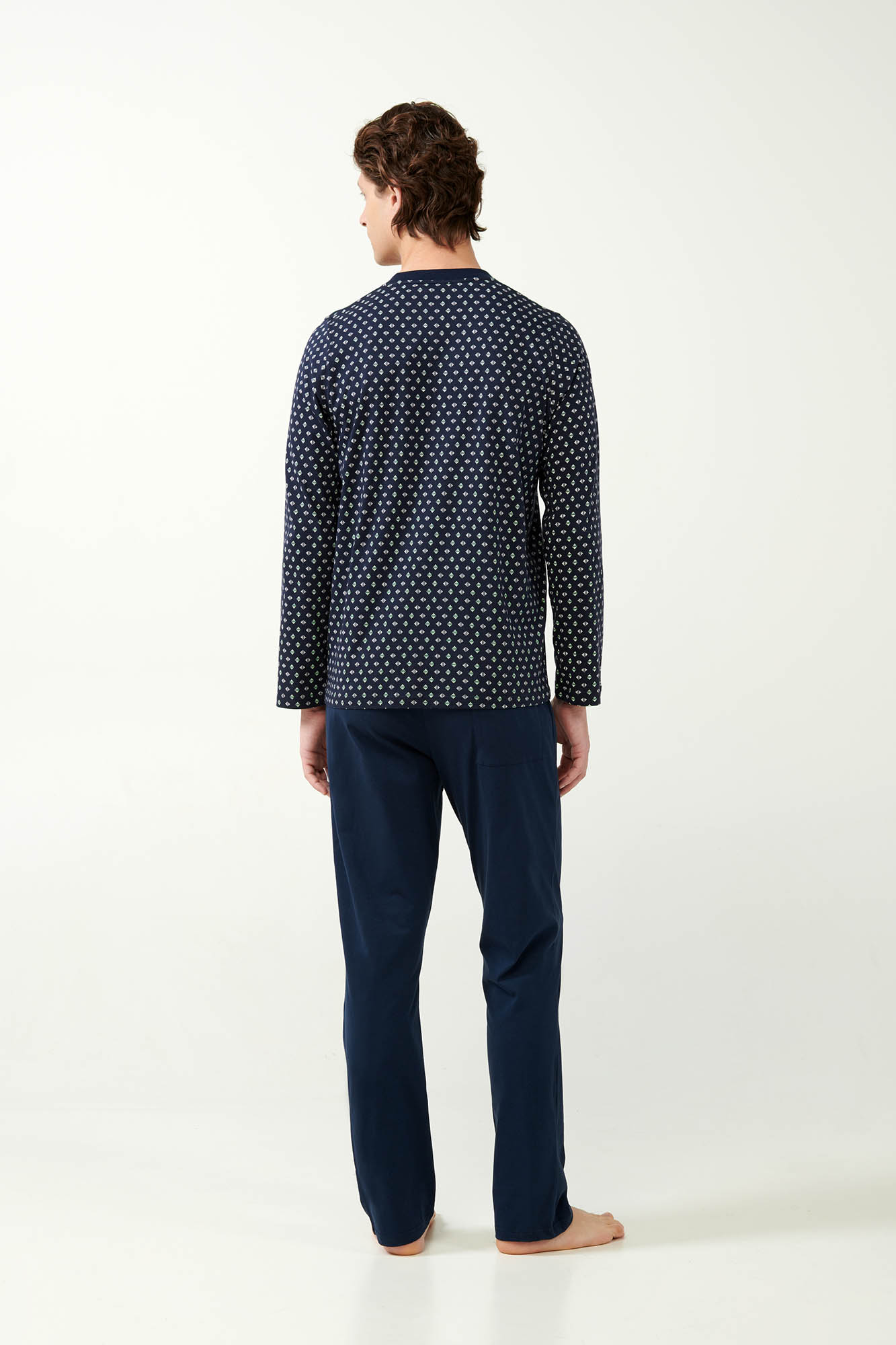 4_0419367565 Πυτζάμα S. Jersey με Γεωμετρικό Μοτίβο Ρόμβων