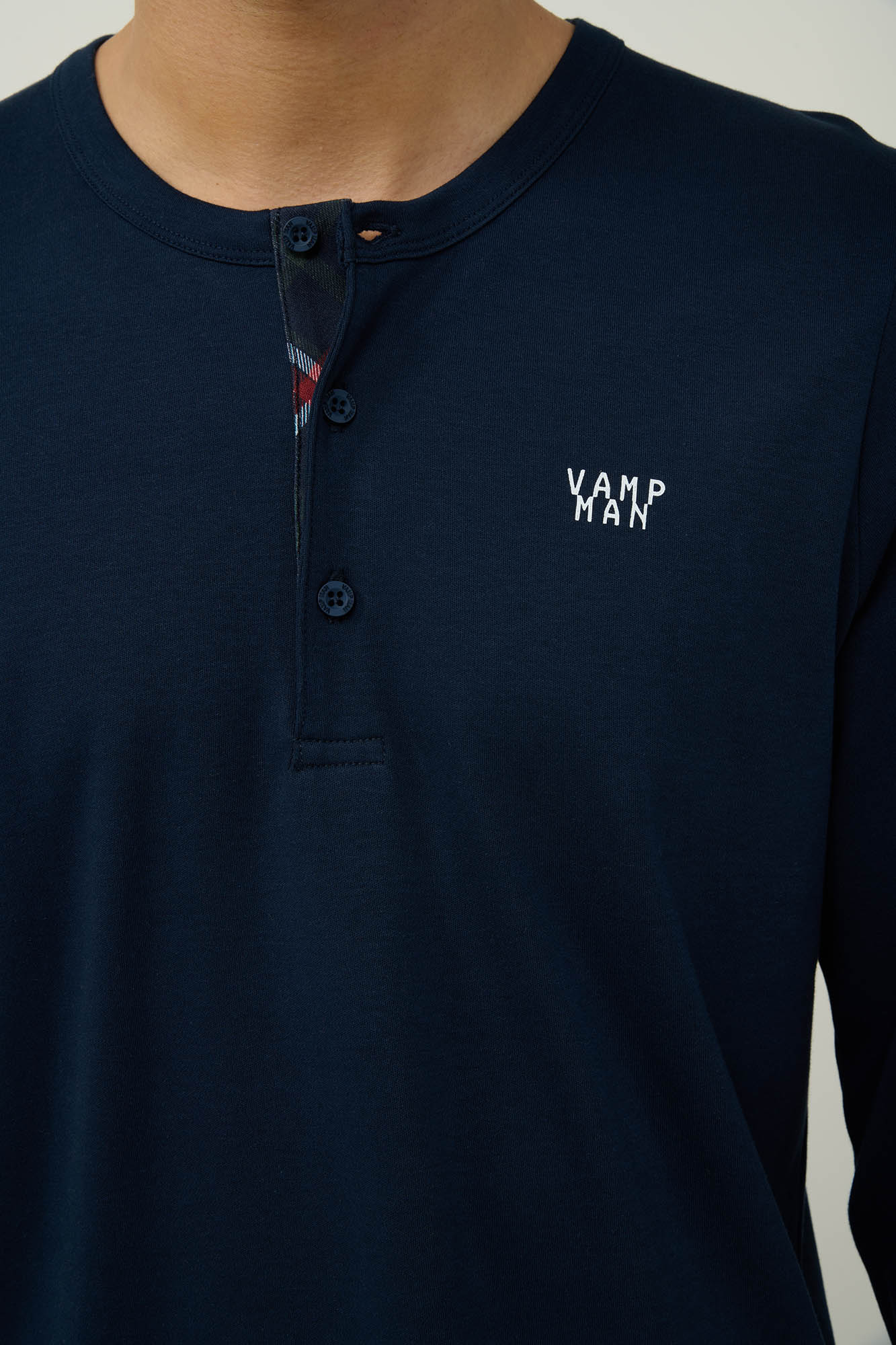 4_0438467560 Ανδρική Βαμβακερή Πυτζάμα με Πατιλέτα