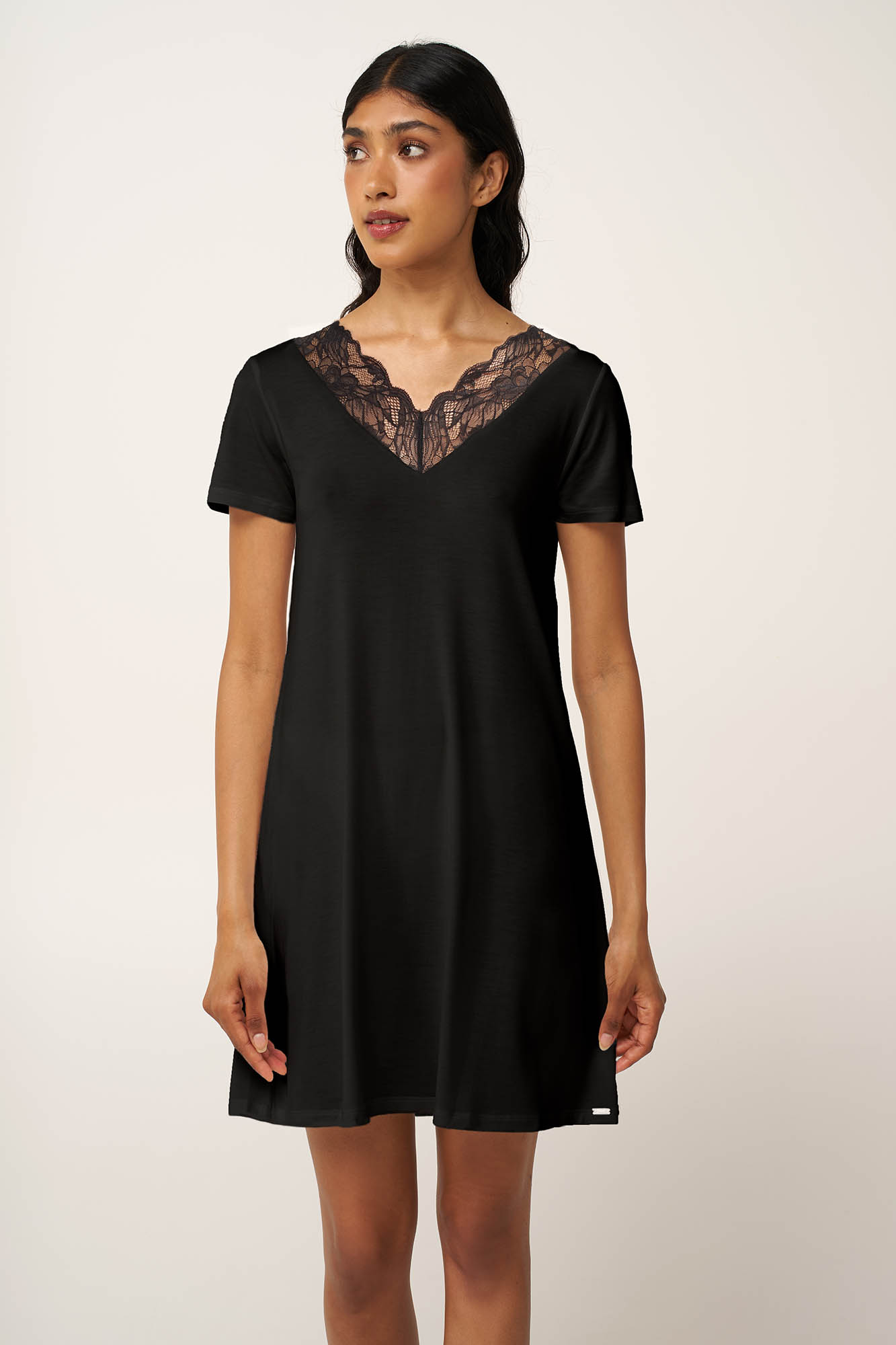 Micromodal Νυχτικό με Δαντέλα