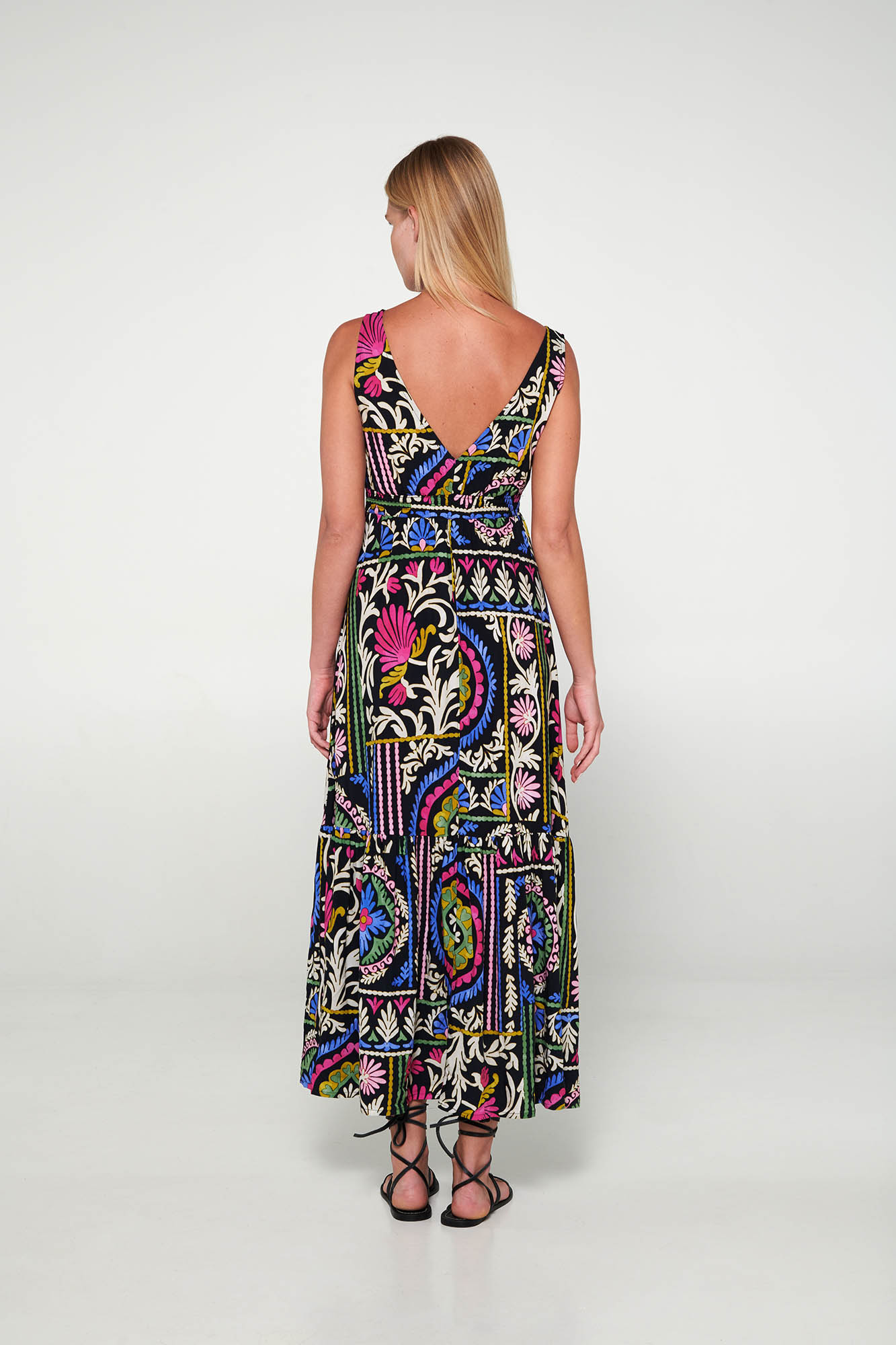 Εμπριμέ Μακρύ Φόρεμα